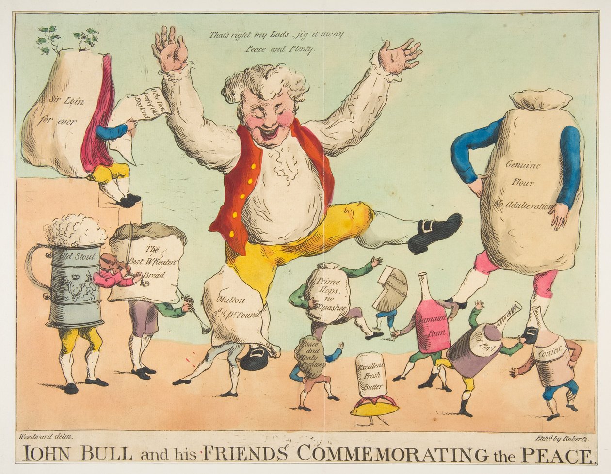 John Bull a jeho přátelé připomínající mír, ca. 1801. od Piercy Roberts