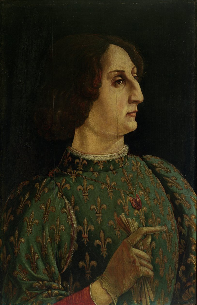 Portrét Galeazza Maria Sforzy (1444-76) asi 1471 (tempera na desce) (viz také 50366) od Piero del Pollaiolo