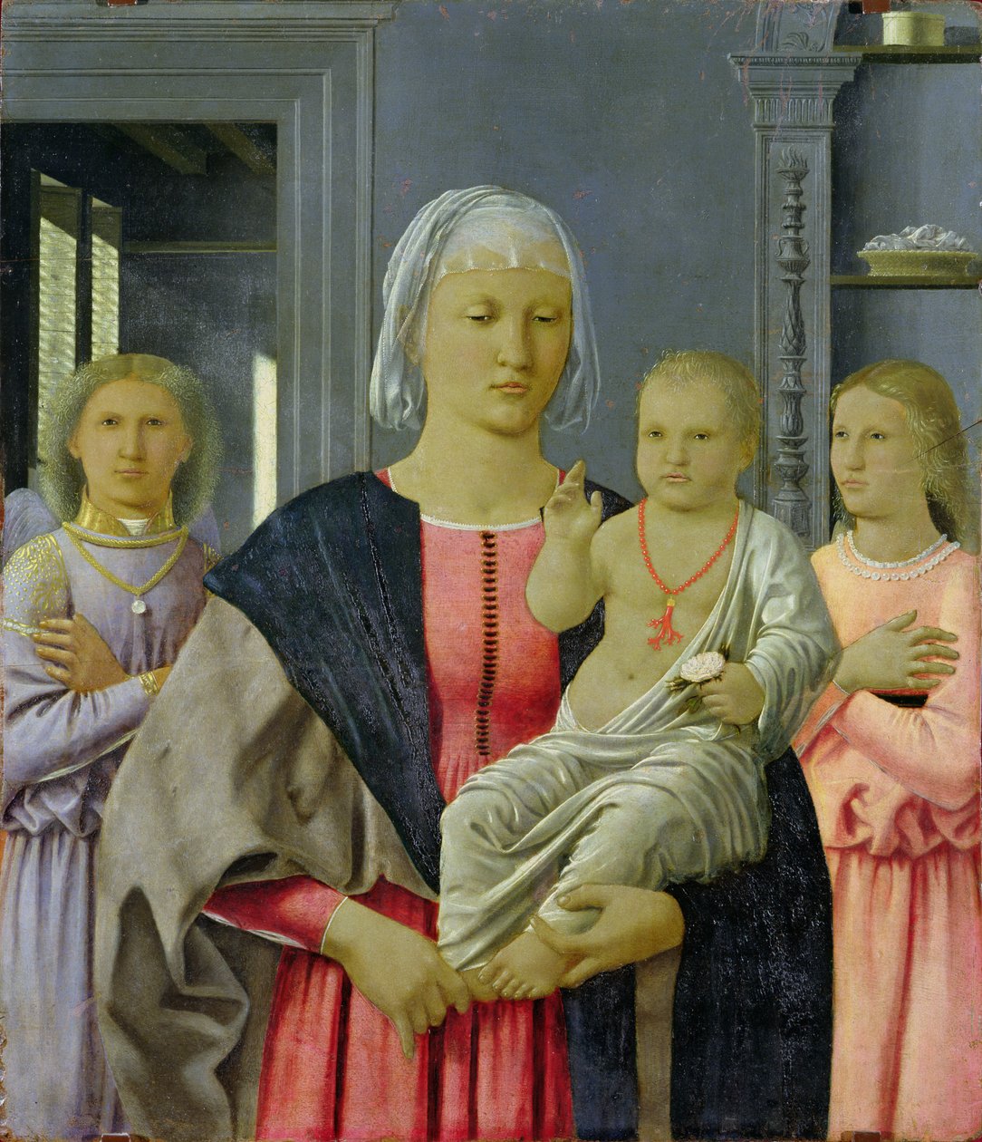 Madona ze Senigallie s dítětem a dvěma anděly, asi 1470 (tempera na desce) od Piero della Francesca