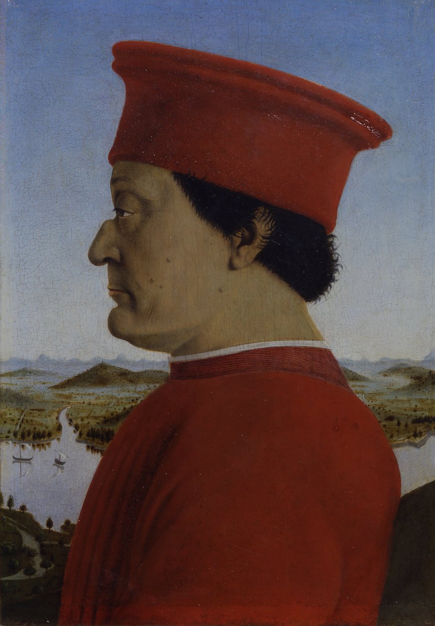 Portréty vévodů Urbino Federico da Montefeltro a Battista Sforza od Piero della Francesca