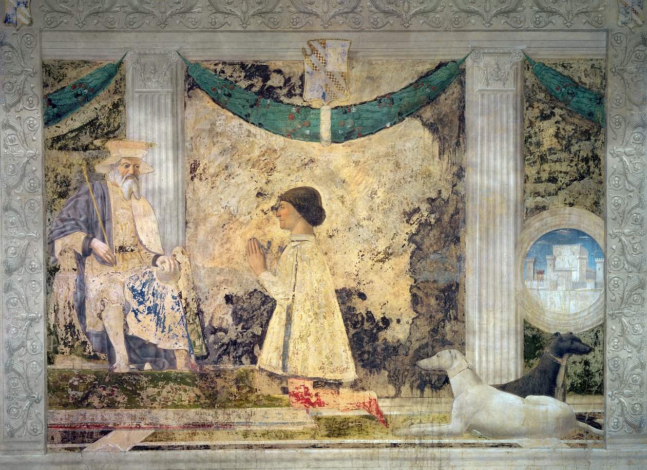 Sigismondo Malatesta († 1468) klečící před svým patronem, sv. Zikmundem Burgundským, 1451 od Piero della Francesca