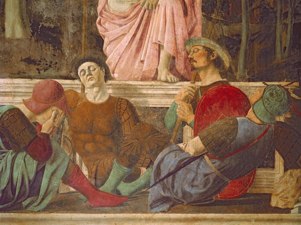 Detail fresky The Resurrection, c.1463 z roku 109787 od Piero della Francesca