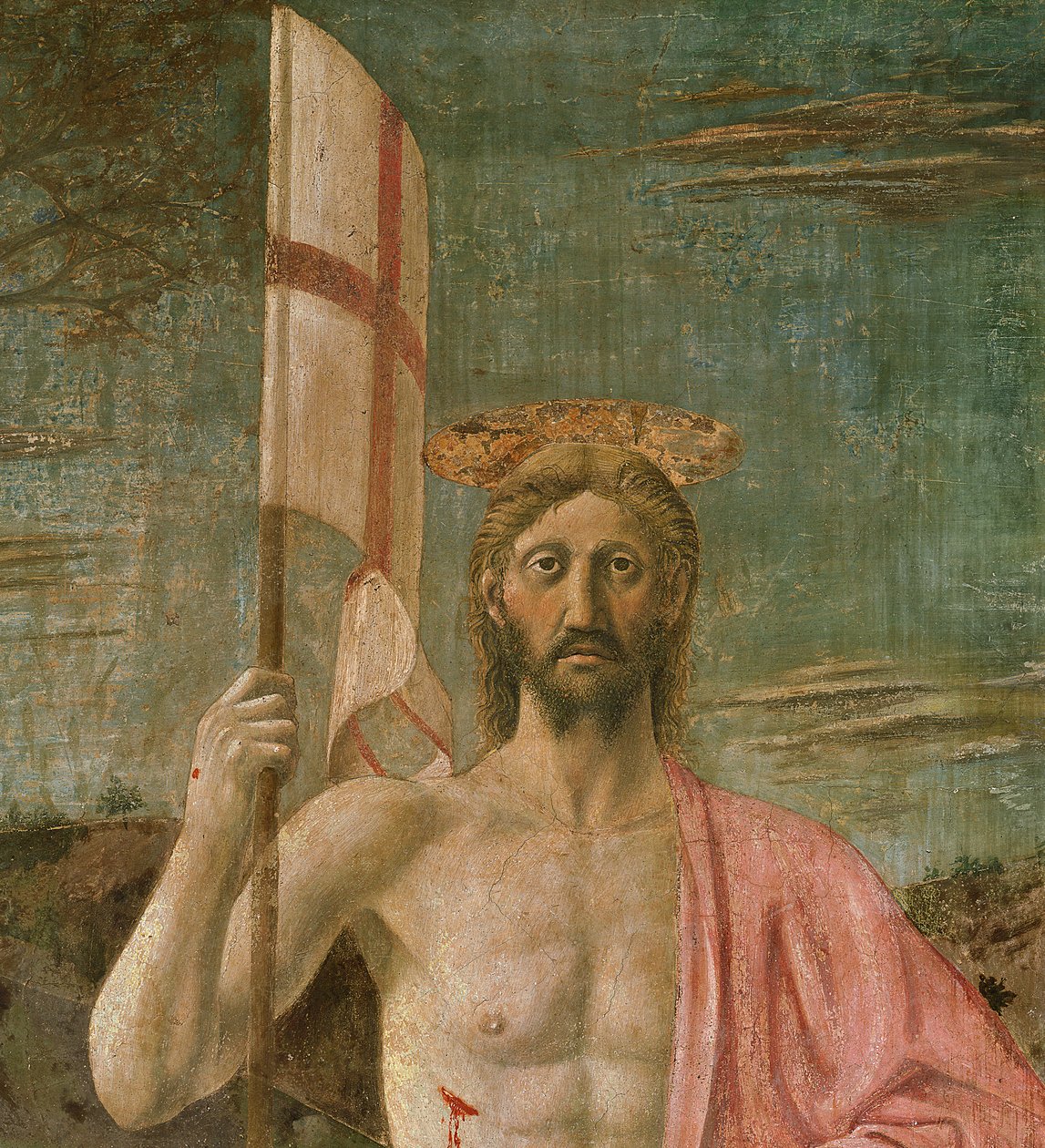 Vzkříšení, detail Krista, c.1463 od Piero della Francesca