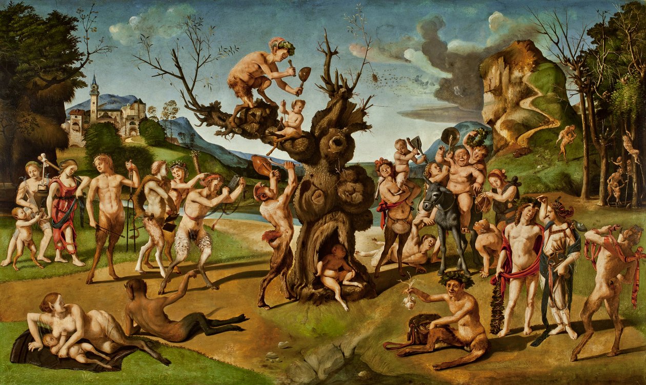 The Discovery of Honey by Bacchus, c.1499 (tempera na panelu) od Piero di Cosimo