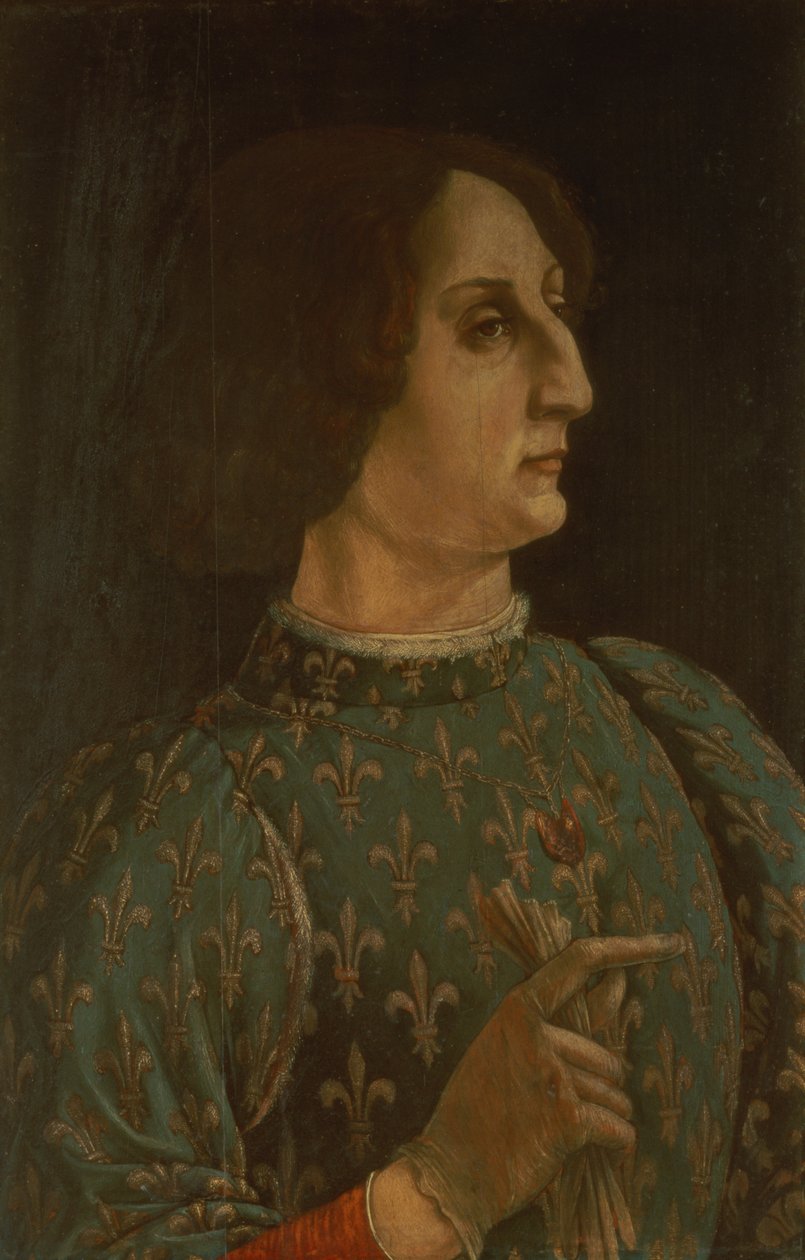 Portrét Galeazza Maria Sforzy (1444-76) c.1471 (tempera na panelu) (viz také 168788) od Piero del Pollaiolo
