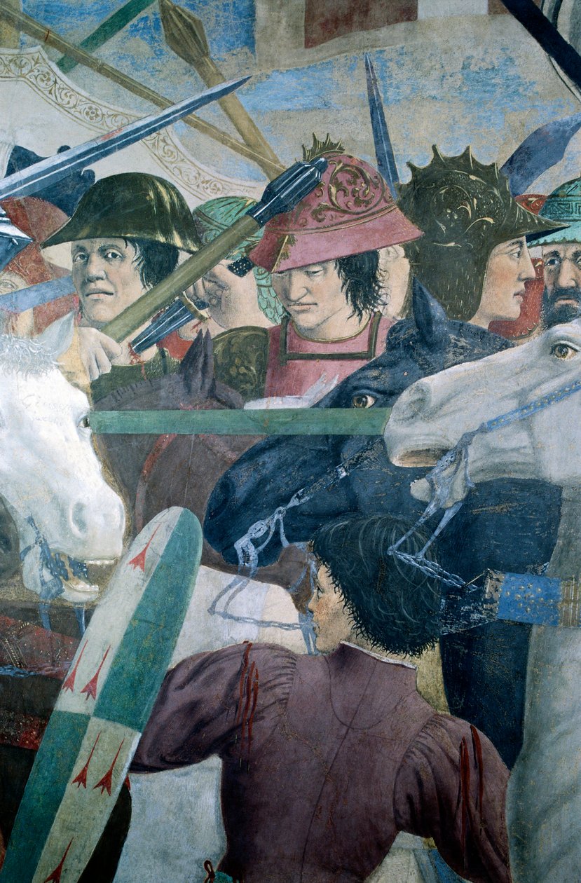 Detail z The Legend of the True Cross zobrazující bitvu Herakleia I. Byzance proti Chosroes II, Piero della Francesca od Piero della Francesca