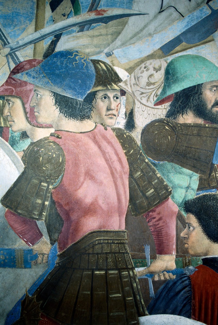 Detail z The Legend of the True Cross zobrazující bitvu Herakleia I. Byzance proti Chosroes II, Piero della Francesca od Piero della Francesca