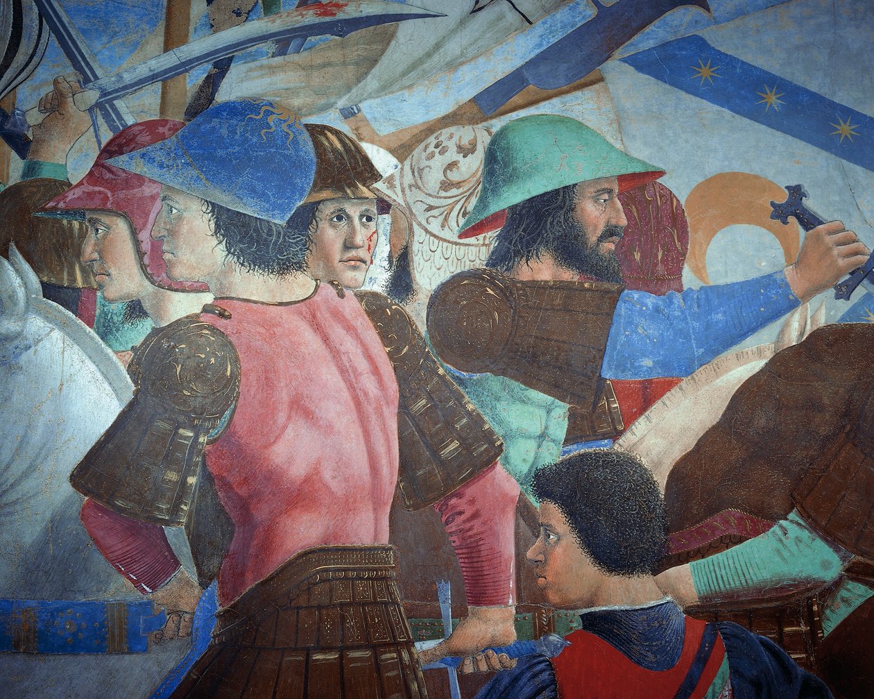 Detail z Legendy o pravém kříži zobrazující bitvu Herakleia I. z Byzance proti Chosroes II., Piero della Francesca od Piero della Francesca