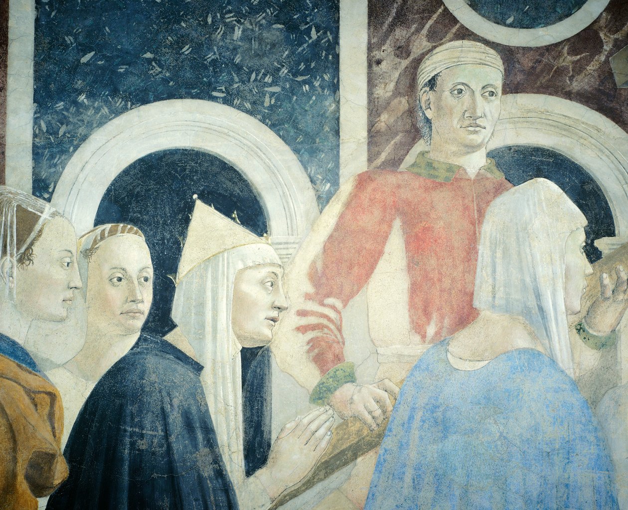 Detail z Legend of the True Cross ukazující objev a ověření True Cross od Piera della Francesca od Piero della Francesca