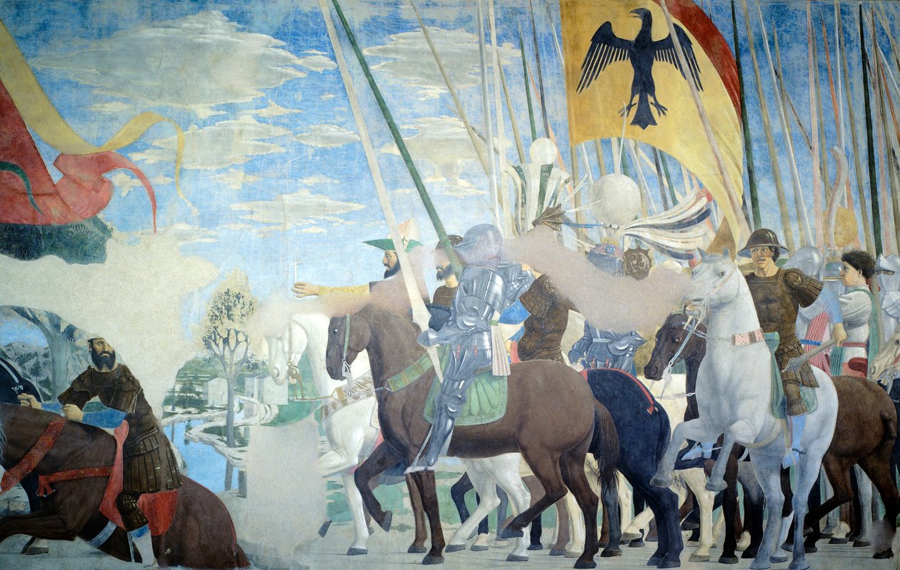 Detail z Legendy o pravém kříži ukazující vítězství Konstantina od Piera della Francesca od Piero della Francesca