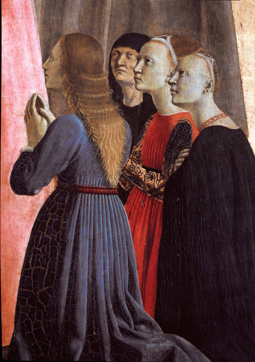Polyptych Misericorde: Panna milosrdenství, obklopená svatými - Detail - Malba na dřevo od Piero della Francesca