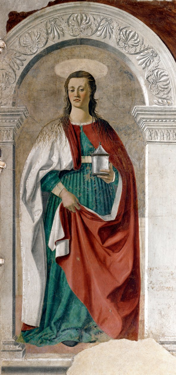 Freska svaté Marie Magdaleny od Piera della Francesca (1415 / 20-1492) 1460 cca. Ne.190x180 cm Arezzo, katedrály od Piero della Francesca