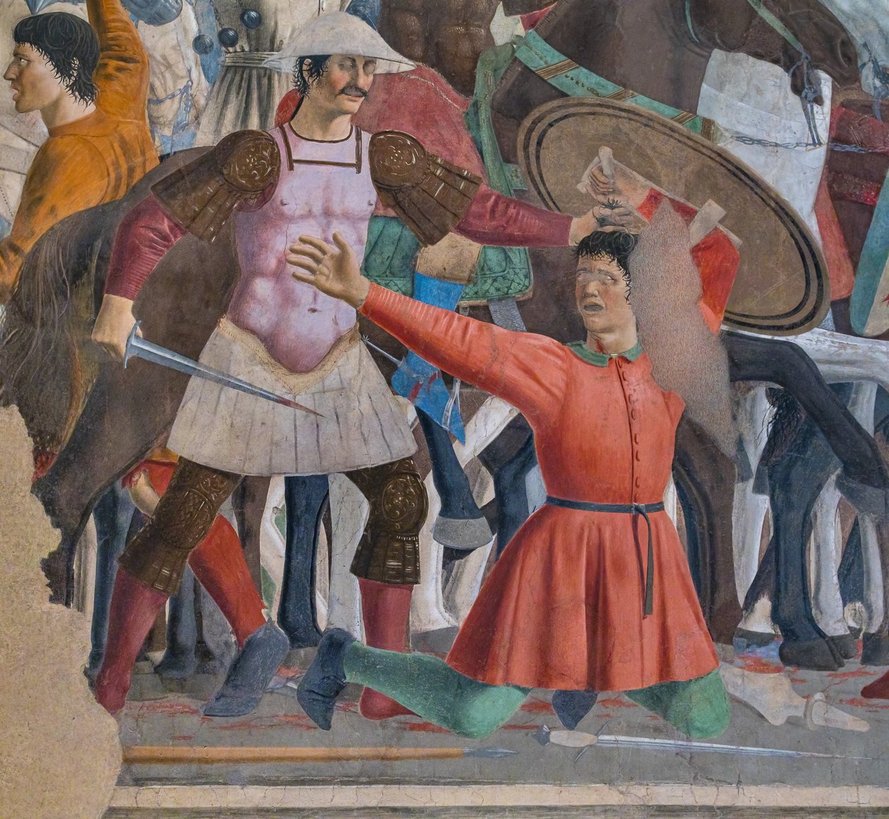 Bitva Herakleia s Chosroesem, detail Příběhů pravého kříže (freska) od Piero della Francesca