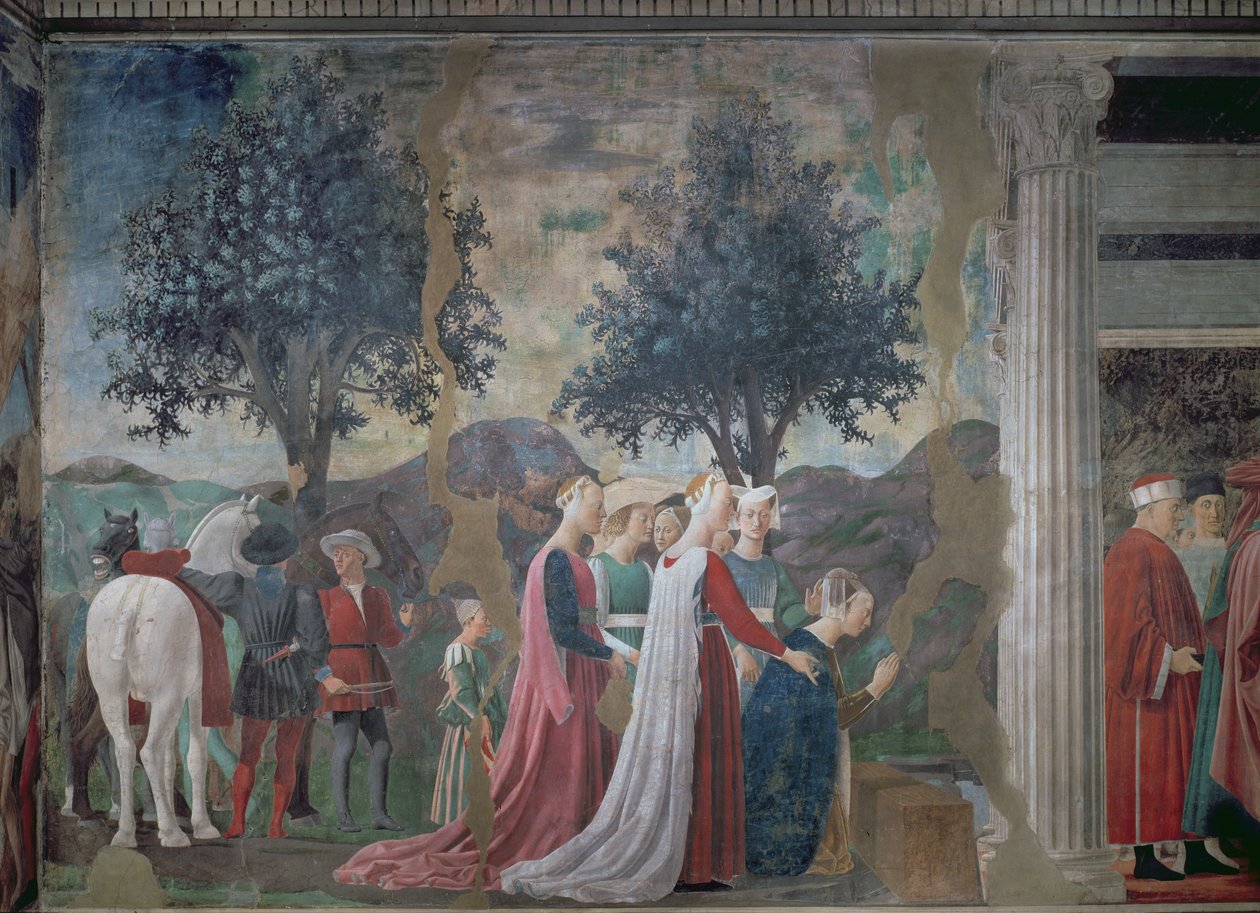 Objev dřeva pravého kříže, z cyklu Legenda o pravém kříži, dokončen v roce 1464 (detail 58294) od Piero della Francesca