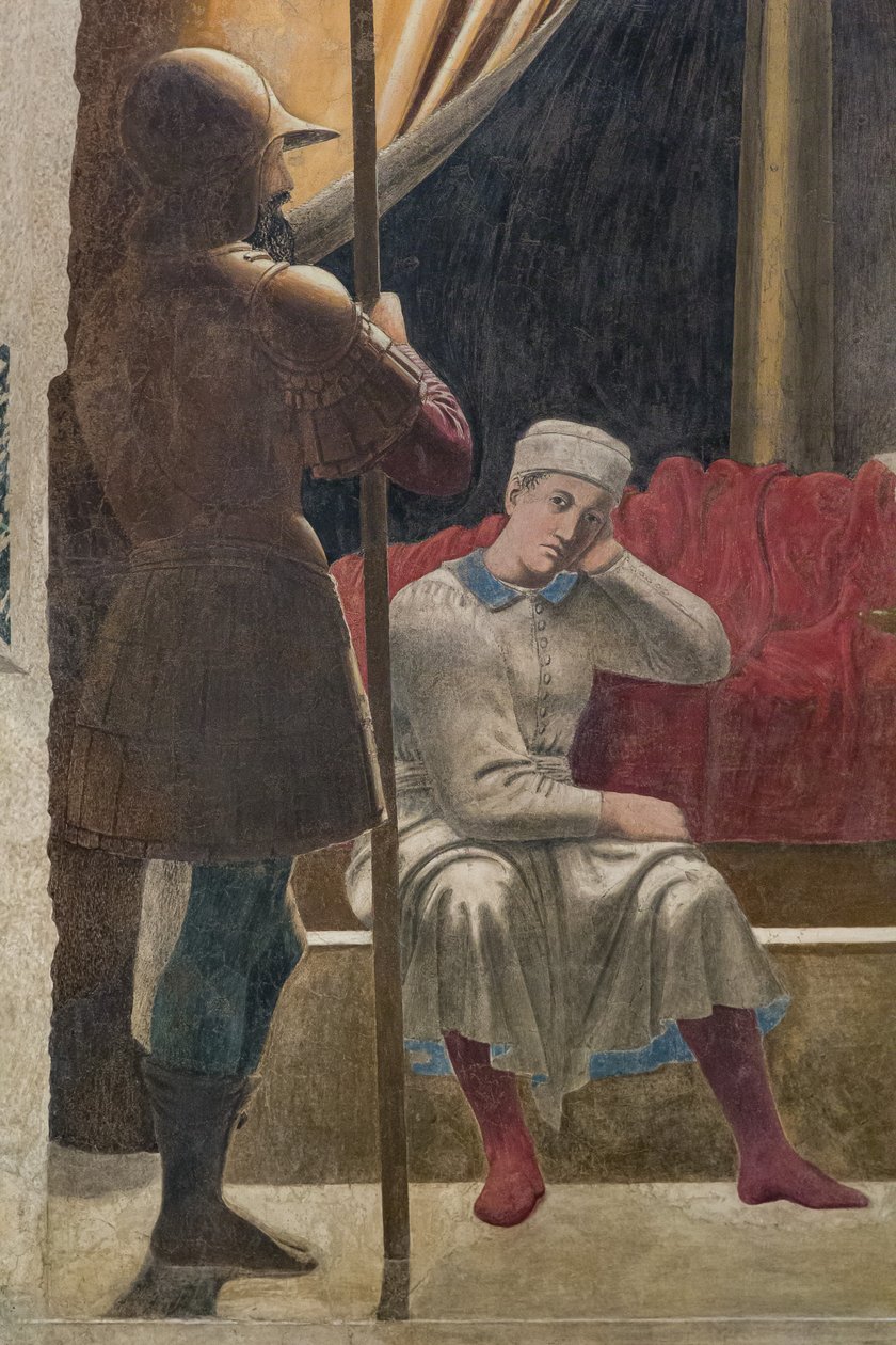 Konstantinův sen, detail Příběhů pravého kříže (freska) od Piero della Francesca
