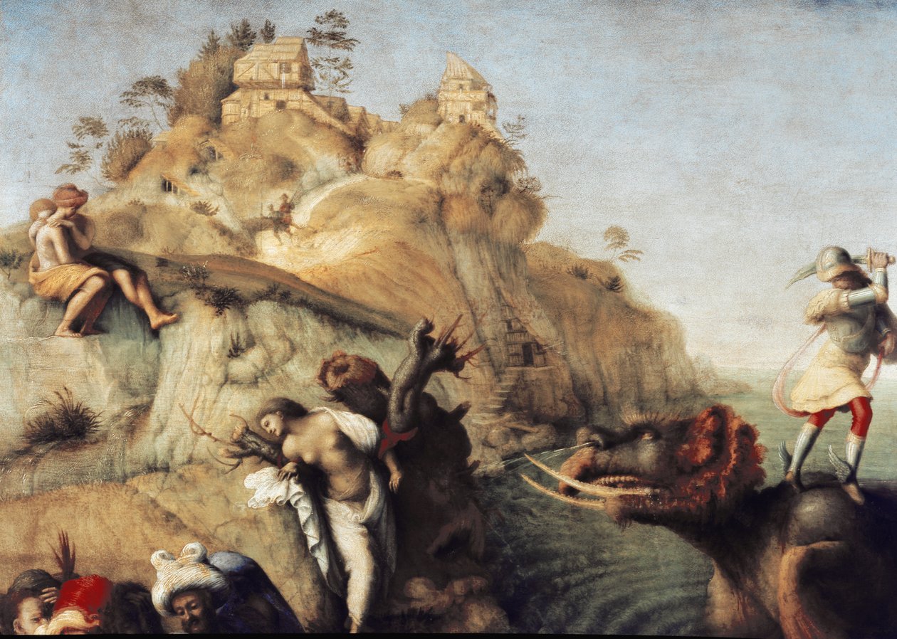 Perseus Freeing Andromeda, detail (1510, olej na plátně) od Piero di Cosimo