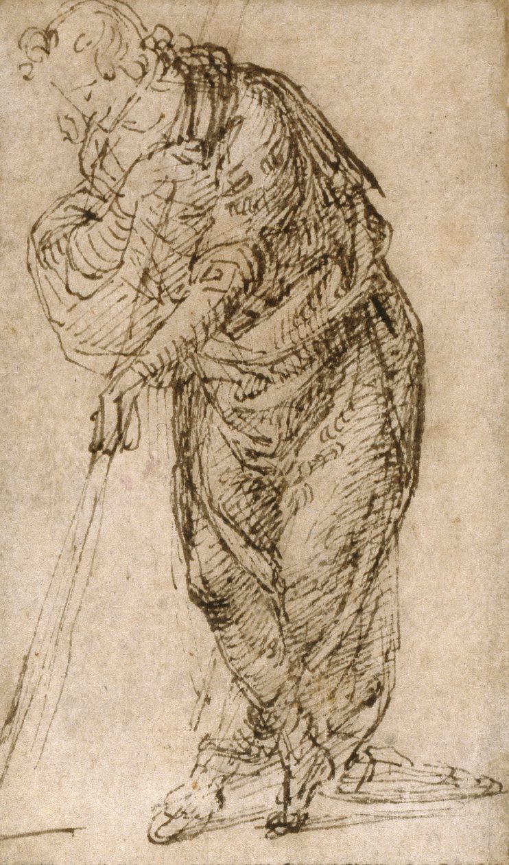 Stojící postava opírající se o hůl, c.1510 od Piero di Cosimo