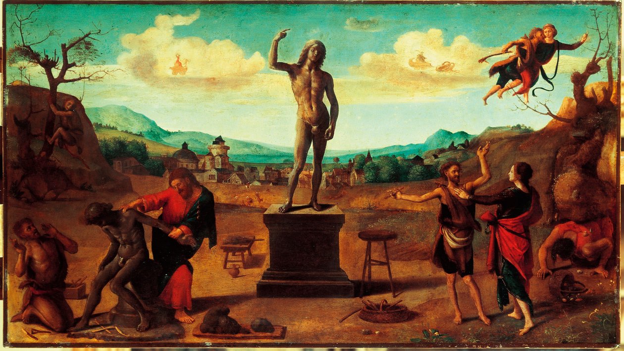 Mýtus o Prométheovi , kolem roku 1515 (obraz) od Piero di Cosimo