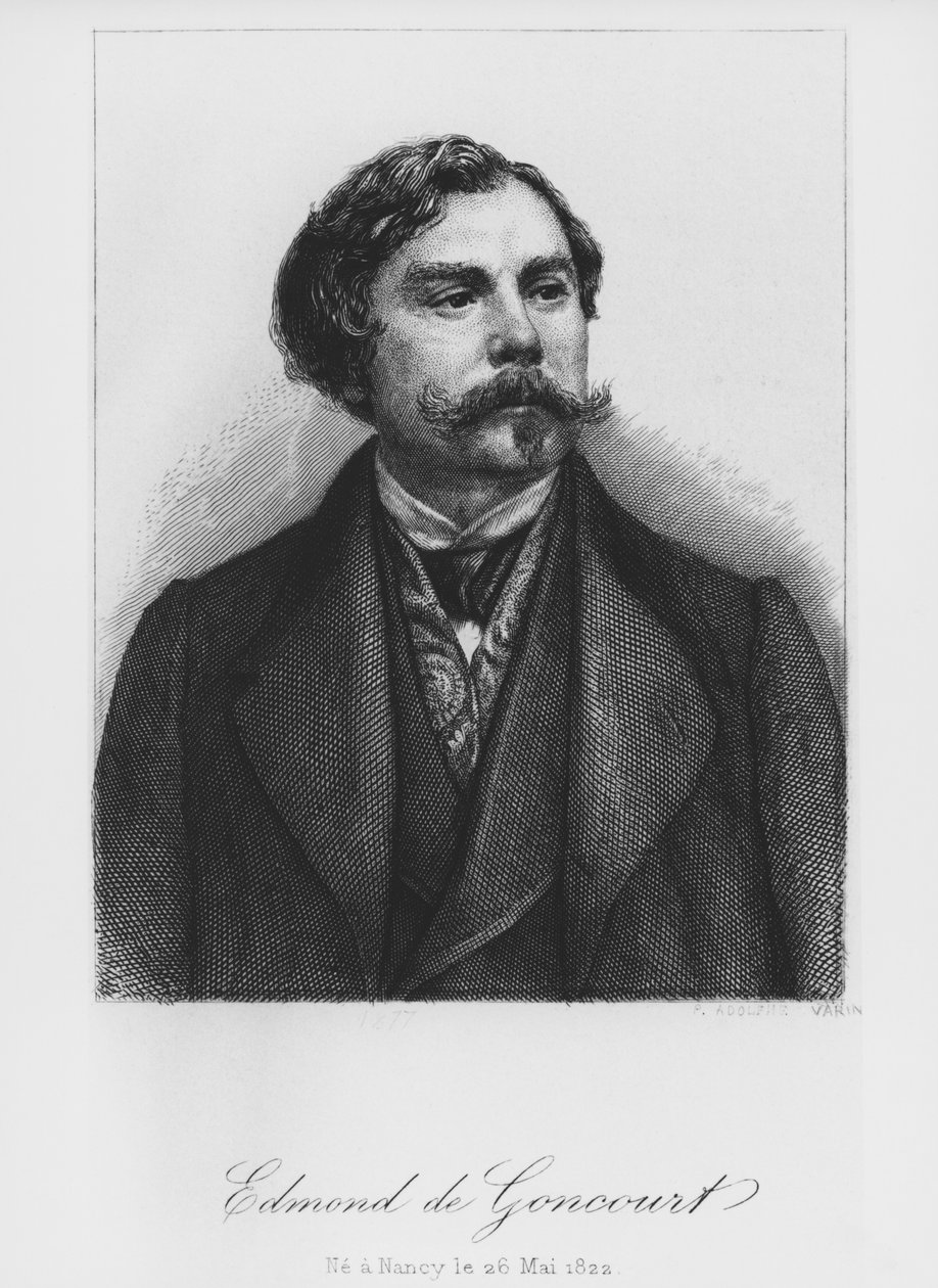 Edmond de Goncourt, 1877 od Pierre Adolphe Varin