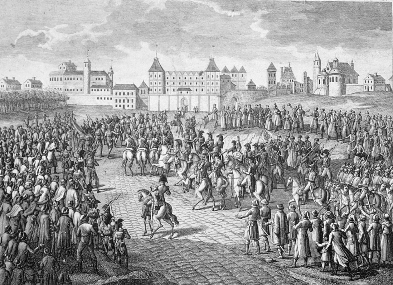 Triumfální vjezd Francouzů do Varšavy, 28. listopadu 1806 od Pierre Adrien Le Beau
