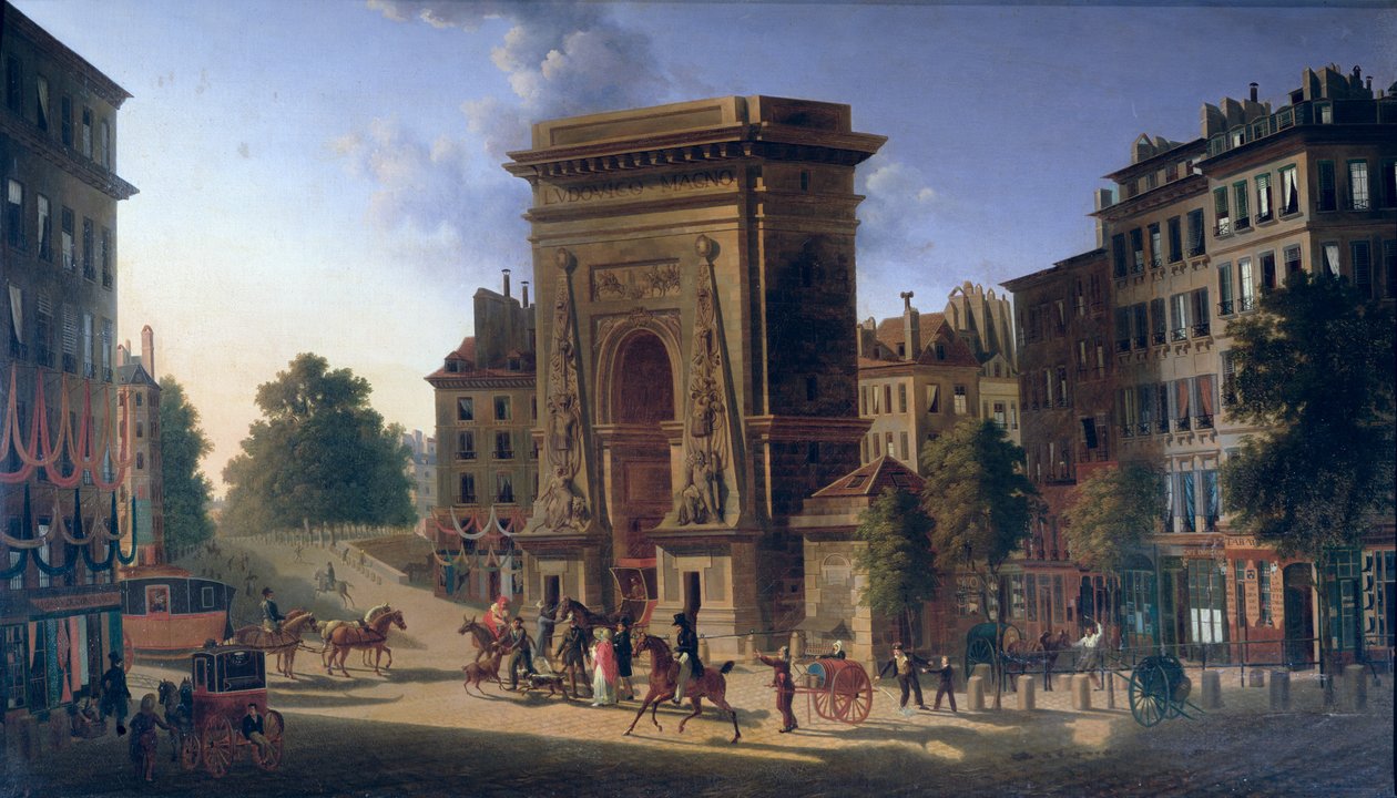Pohled na Porte St. Denis a Boulevard de Bonne Nouvelle od Pierre Alexandre Pau de Saint Martin