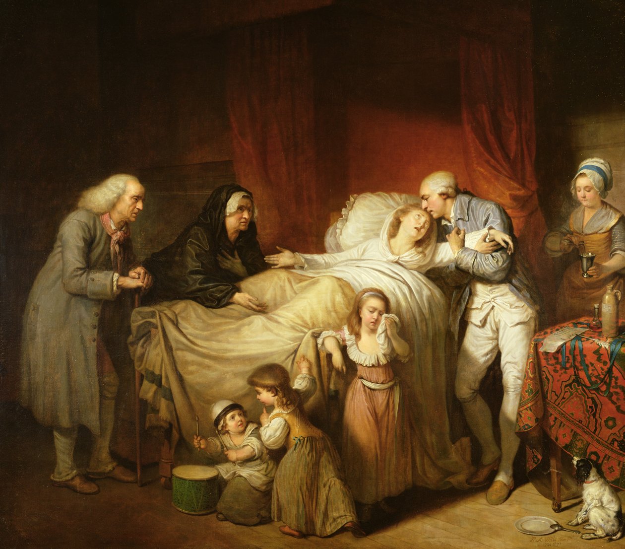 Poslední chvíle milované manželky, 1784 od Pierre Alexandre Wille