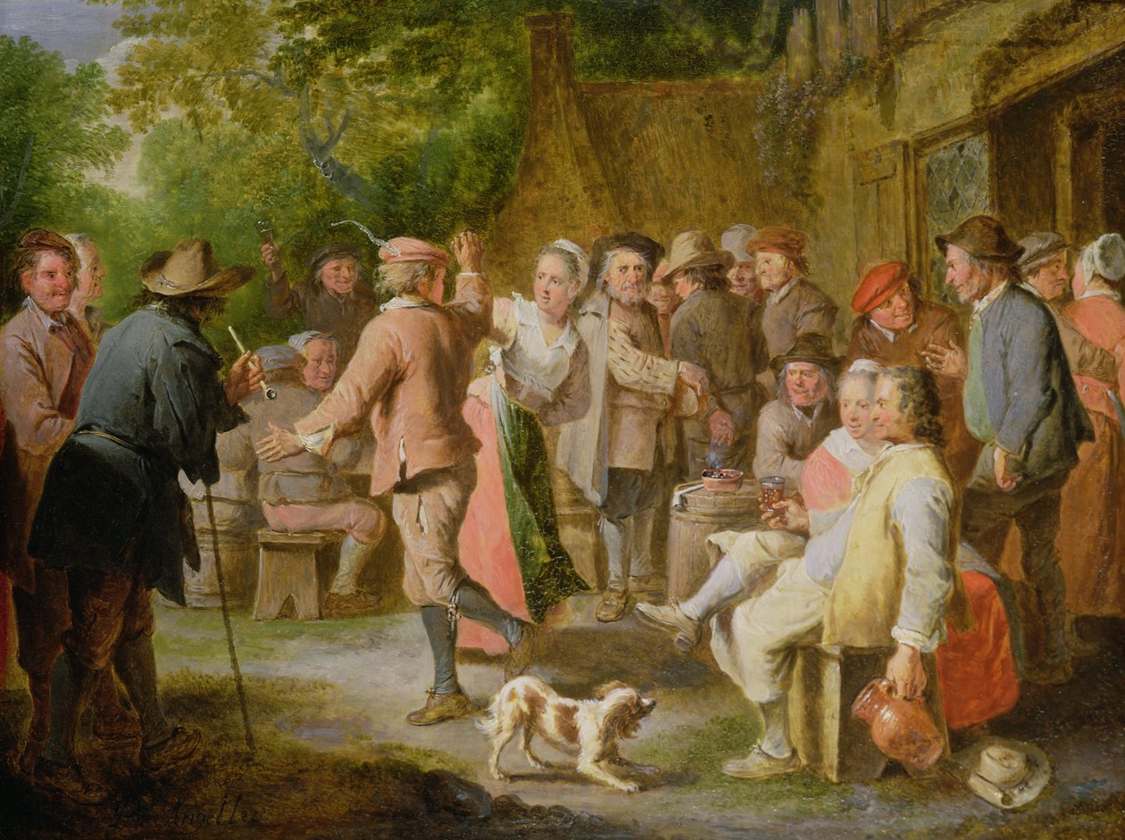 Country slavnost s figurami tančícími od Pierre Angelis or Angillis