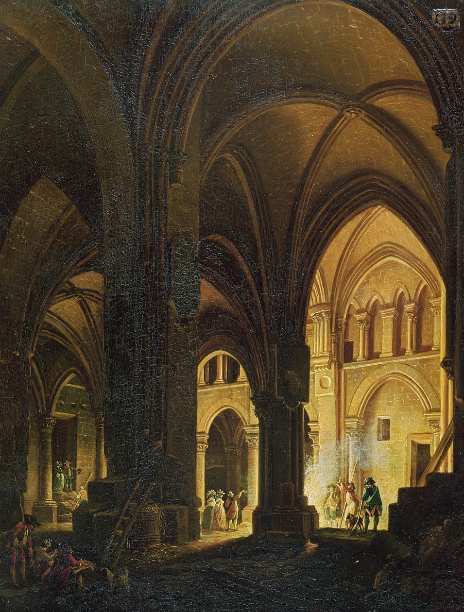 Interiér Eglise des Saints-Innocents, Paříž, po roce 1789 od Pierre Antoine Demachy