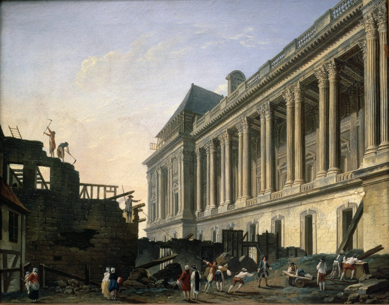 Vyčištění kolonády Louvre, 1764 od Pierre Antoine Demachy