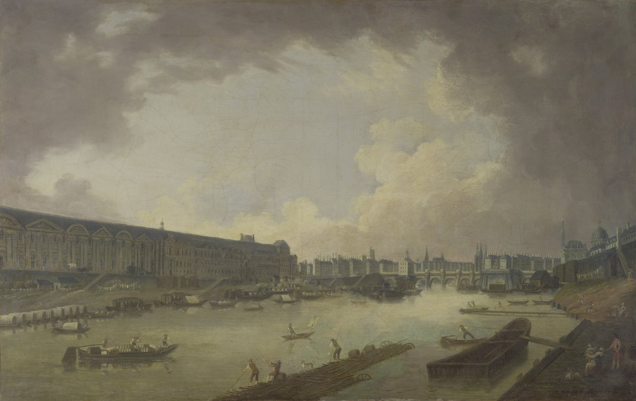 Pohled na Pont Neuf a Galeries du Louvre z Pont Royal od Pierre-Antoine Demachy