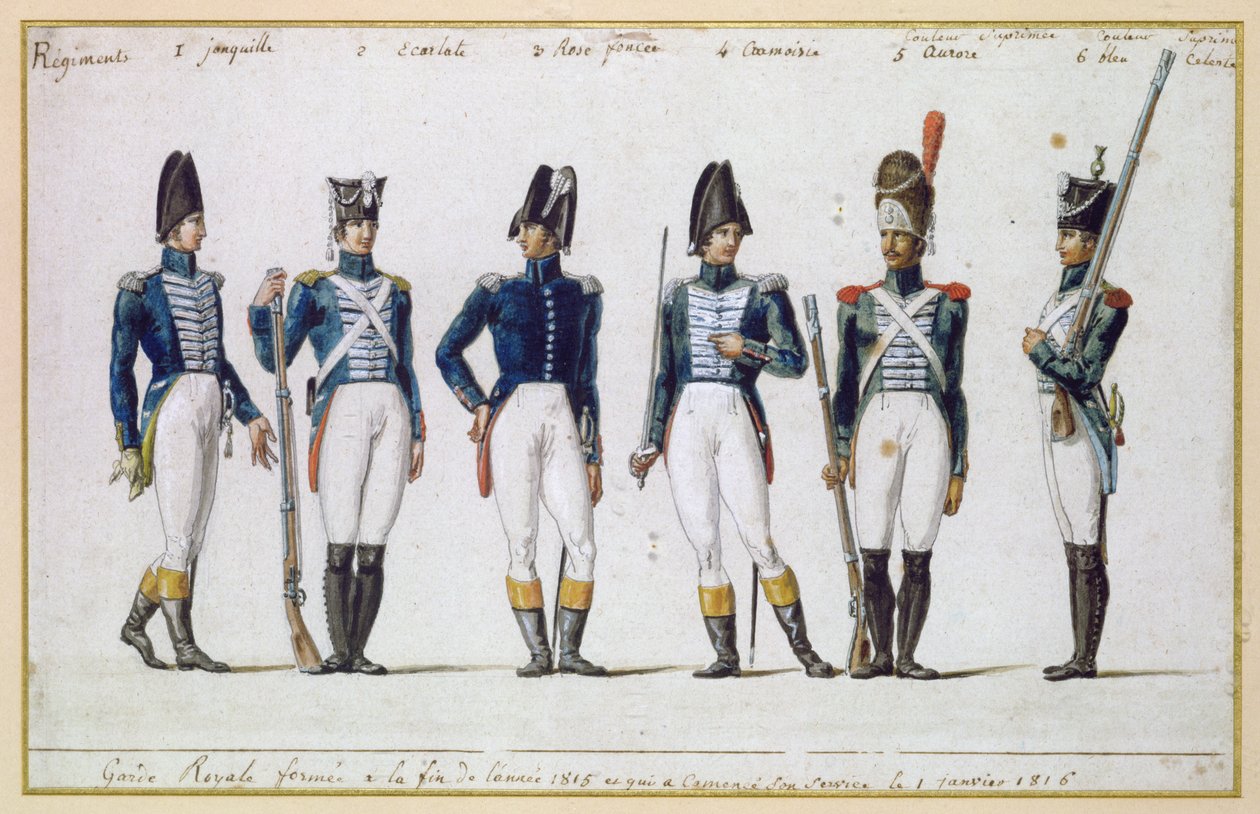 Francouzská královská garda, 1816 (kvaš) od Pierre Antoine Lesueur