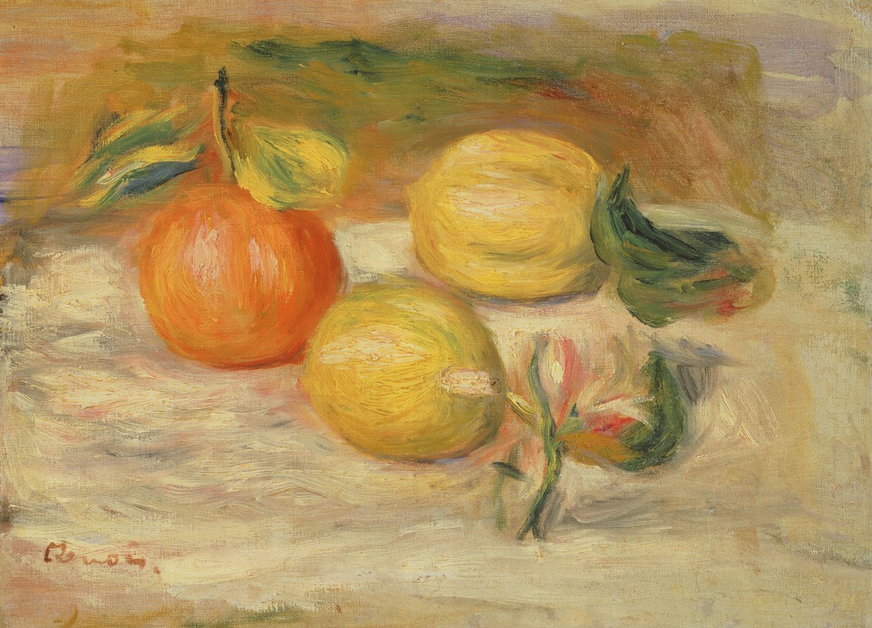 Jablka a dva citrony od Pierre Auguste Renoir