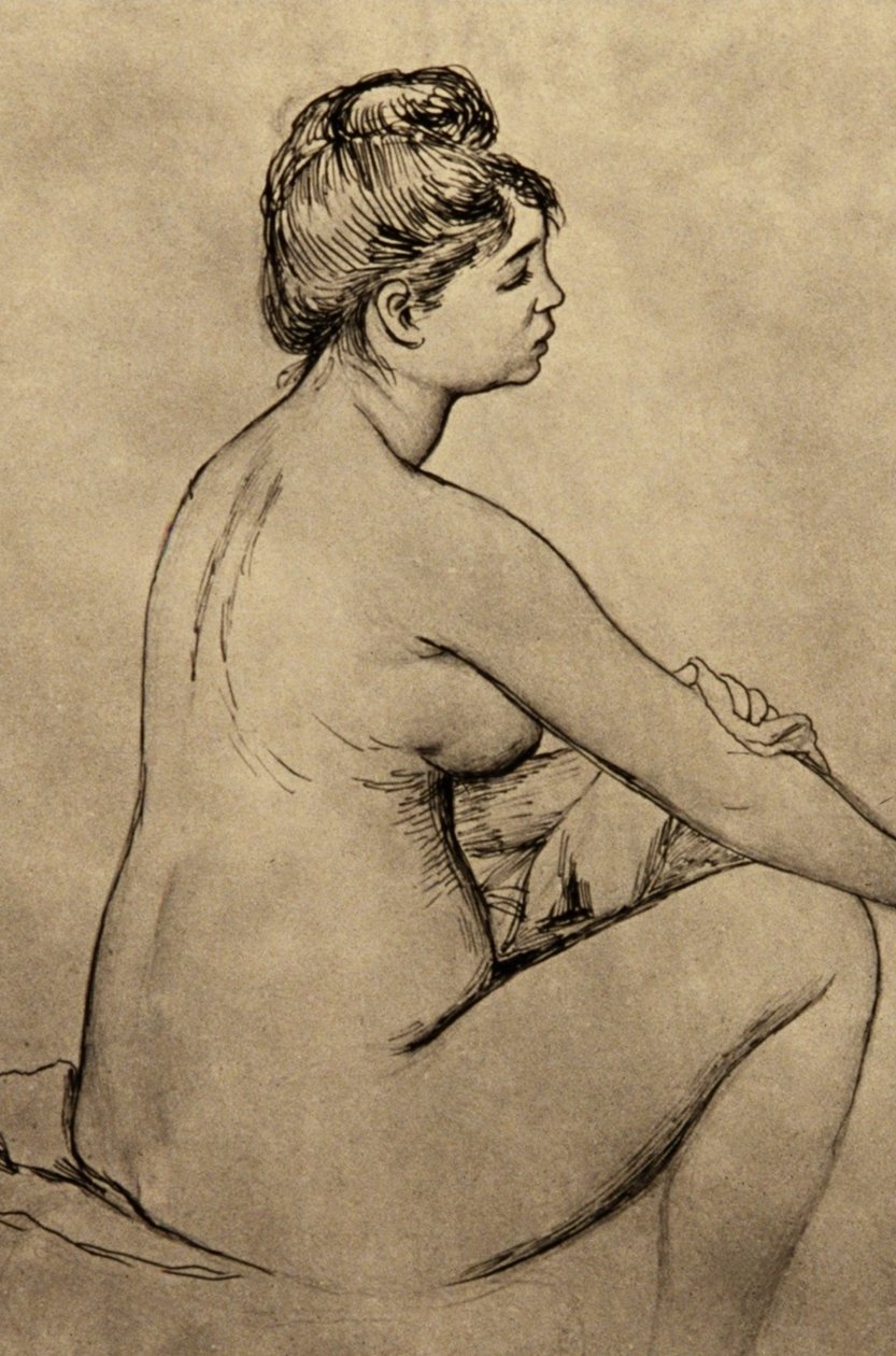 Bather Sušení sama od Pierre-Auguste Renoir