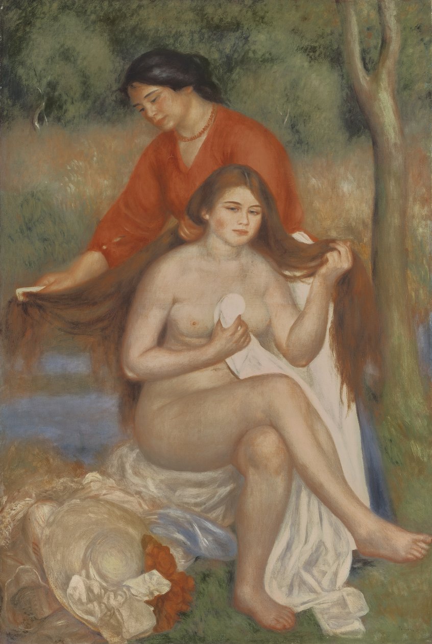 Bather and Maid, kolem roku 1900 od Pierre Auguste Renoir