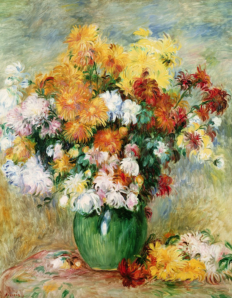Kytice chryzantém, cca 1884 od Pierre Auguste Renoir