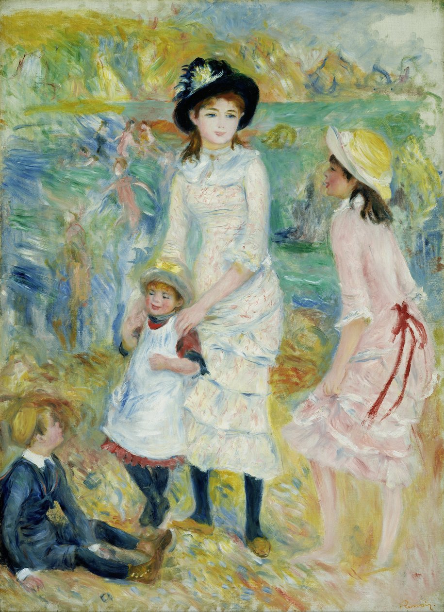 Děti na pobřeží, Guernsey od Pierre Auguste Renoir