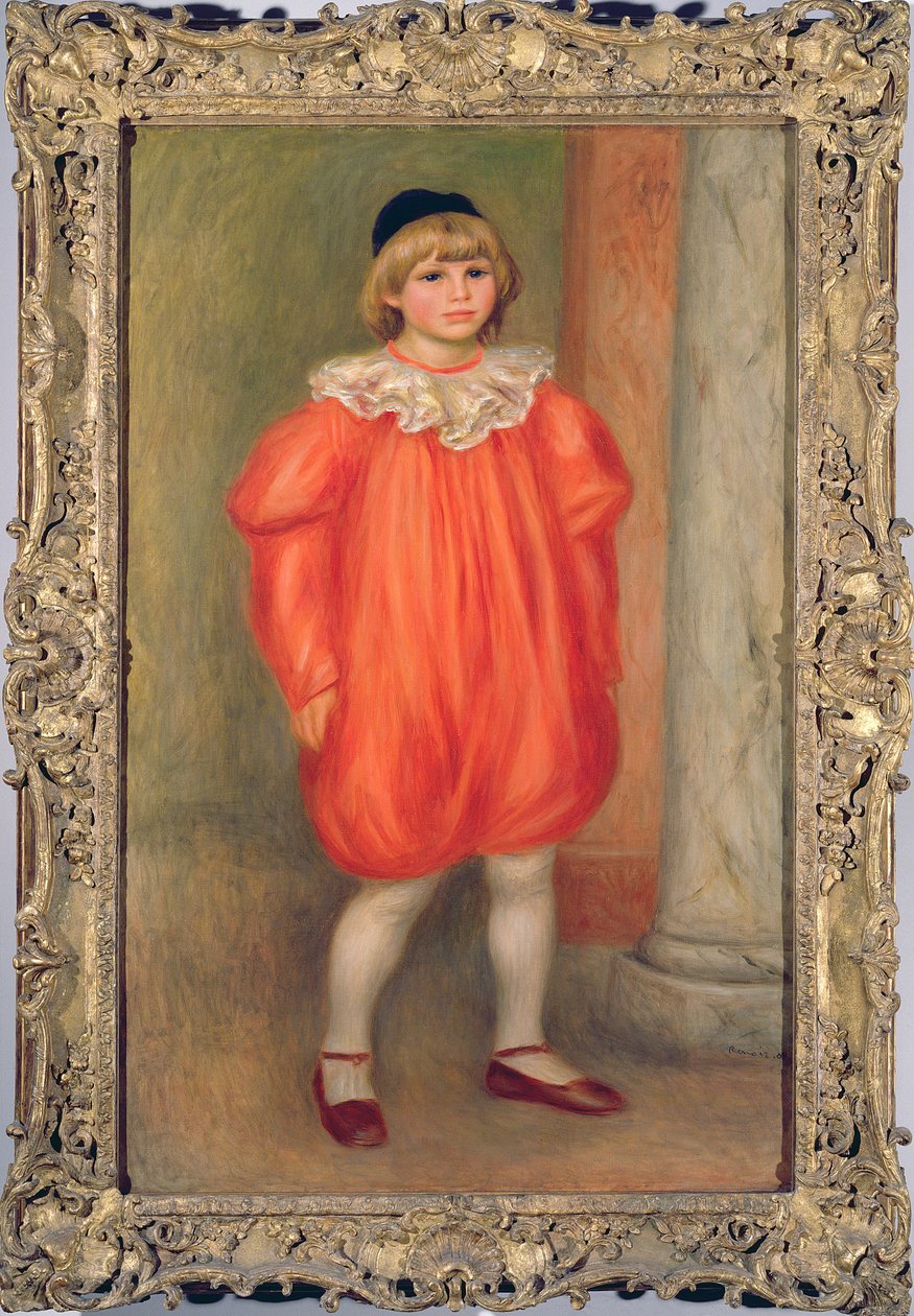 Claude Renoir v kostýmu klauna, 1909 (viz také 869806) od Pierre Auguste Renoir