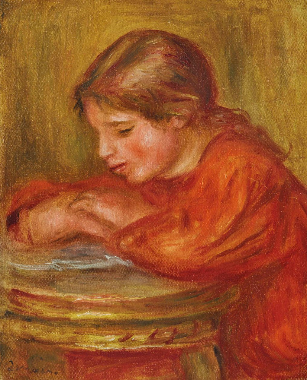 Malá holčička čte od Pierre Auguste Renoir
