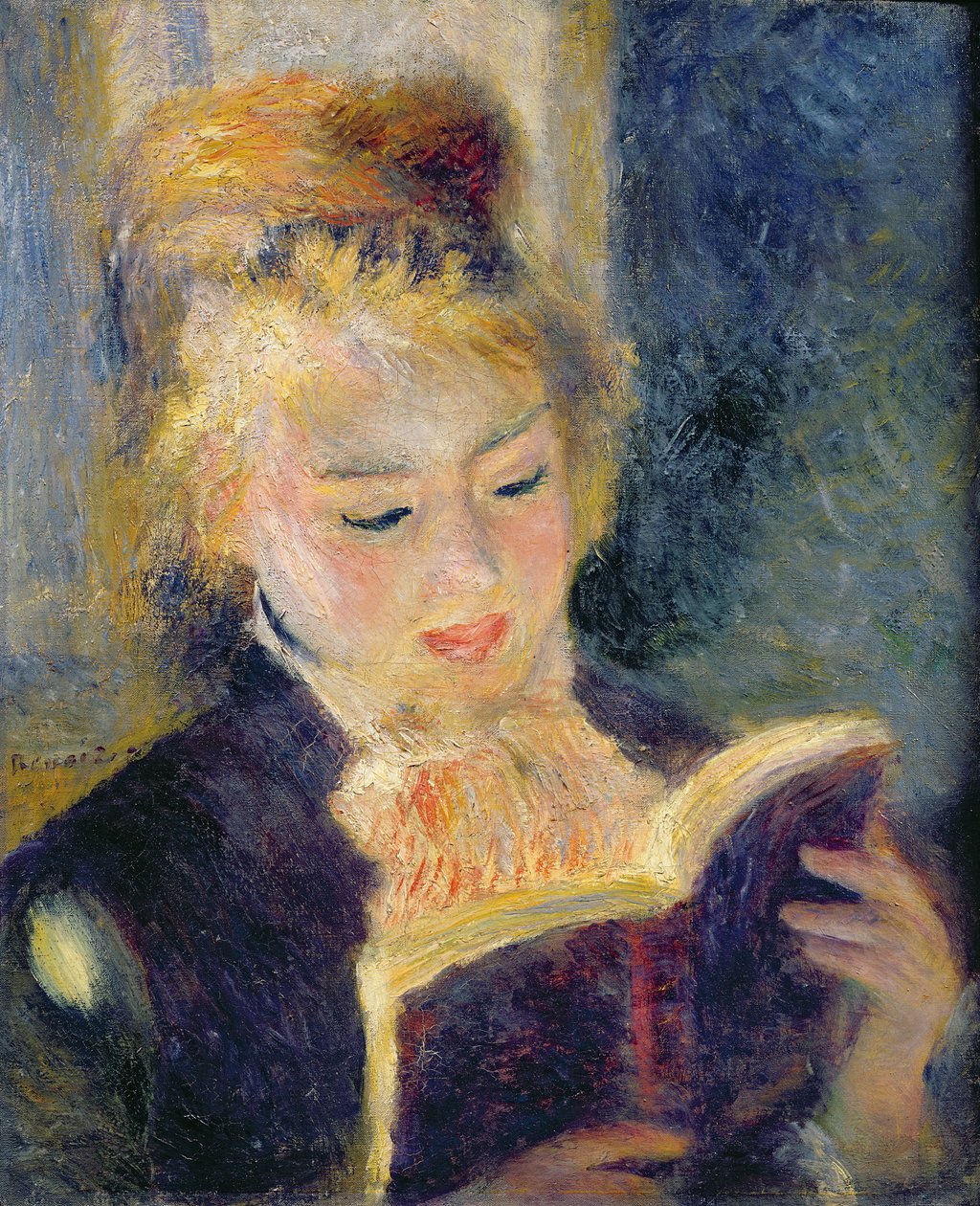 Dívčí čtení, 1874 od Pierre Auguste Renoir