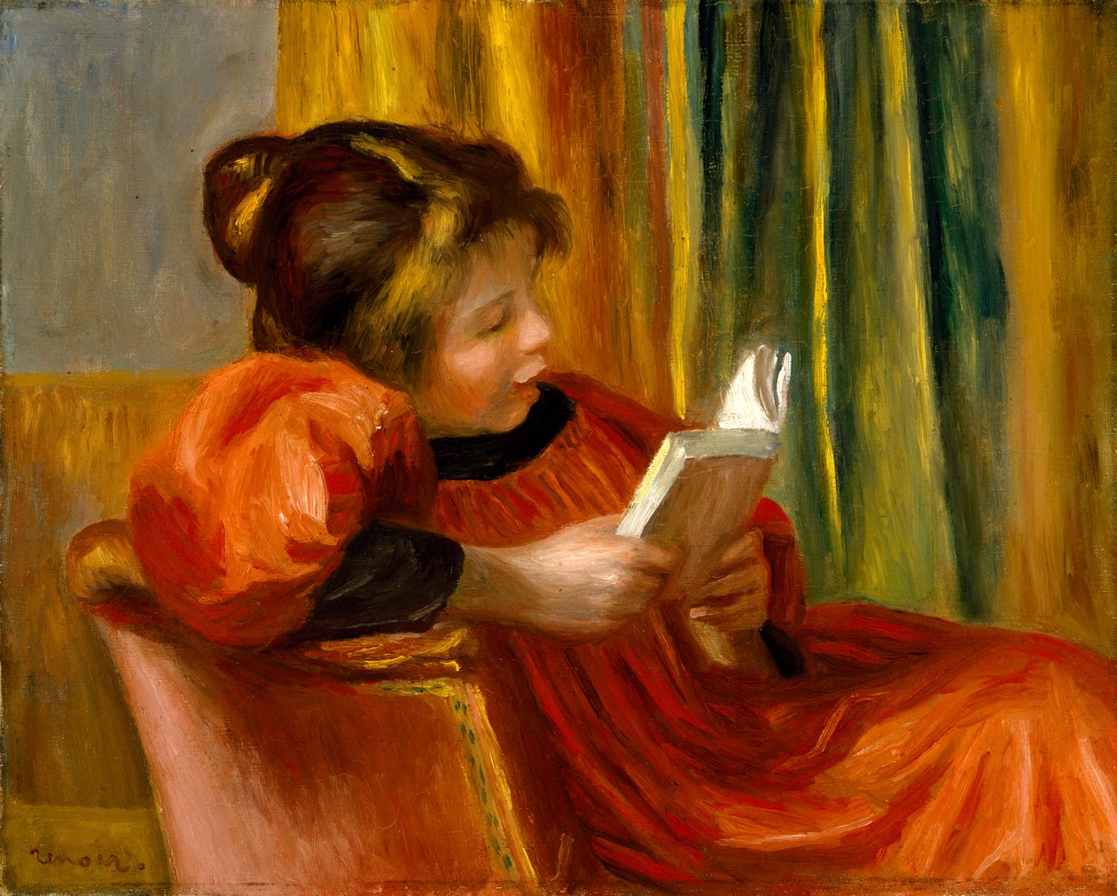 Dívčí čtení, kolem roku 1890 od Pierre Auguste Renoir