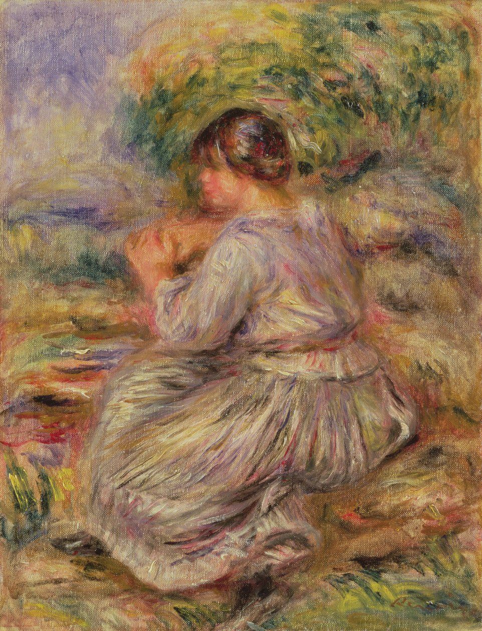 Dívka v krajině, kolem roku 1914 od Pierre Auguste Renoir