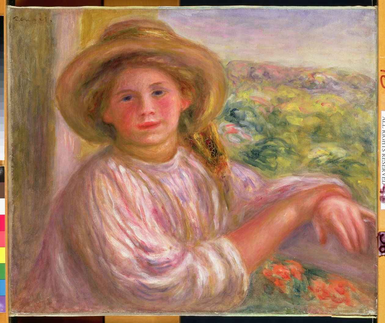 Dívka na balkóně v Cagnes, 1911 od Pierre Auguste Renoir