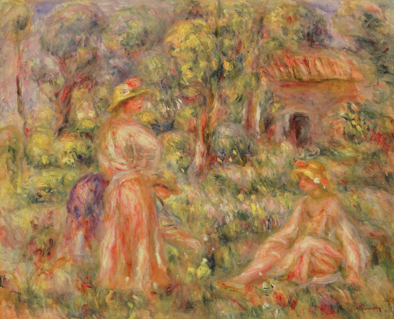 Dívky v zahradě, 1918 od Pierre Auguste Renoir