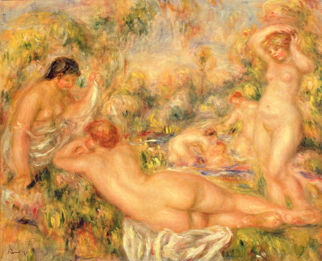 Skupina lazebníků, 1918 od Pierre Auguste Renoir