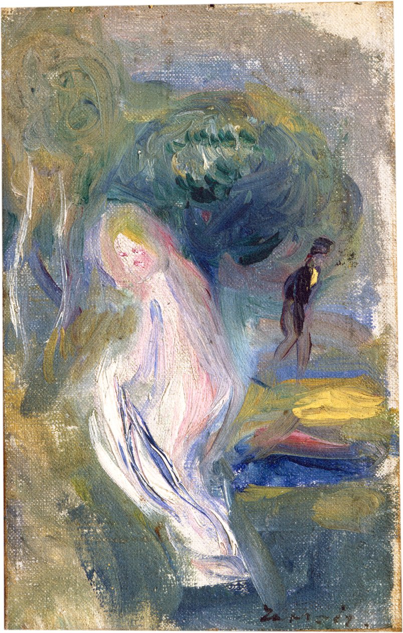 Akt s postavou v pozadí, c.1882 od Pierre Auguste Renoir