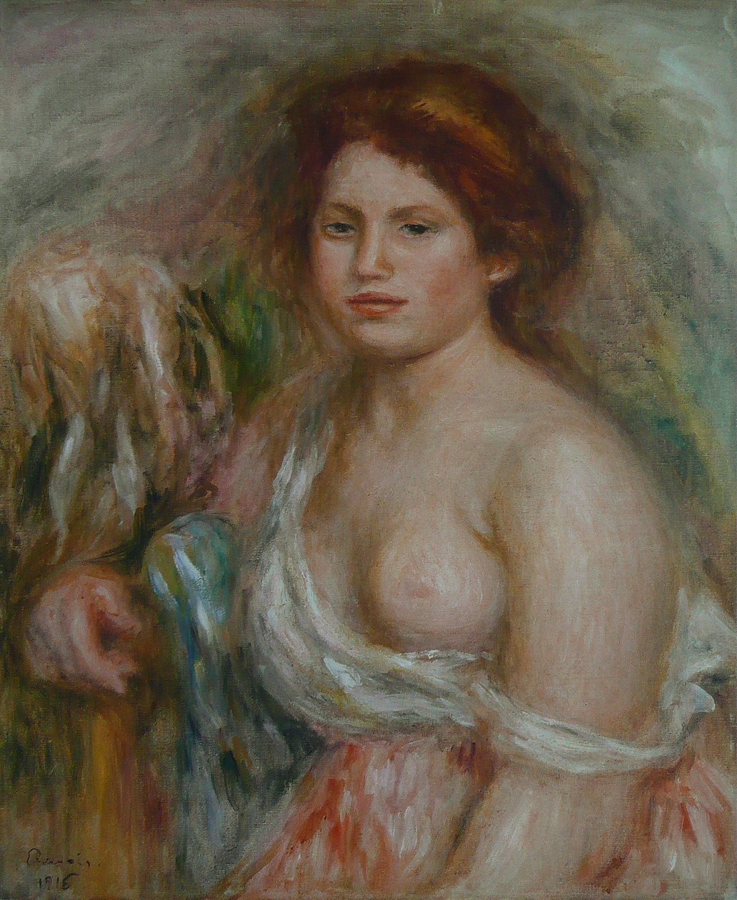Portrét modelky na poprsí od Pierre Auguste Renoir