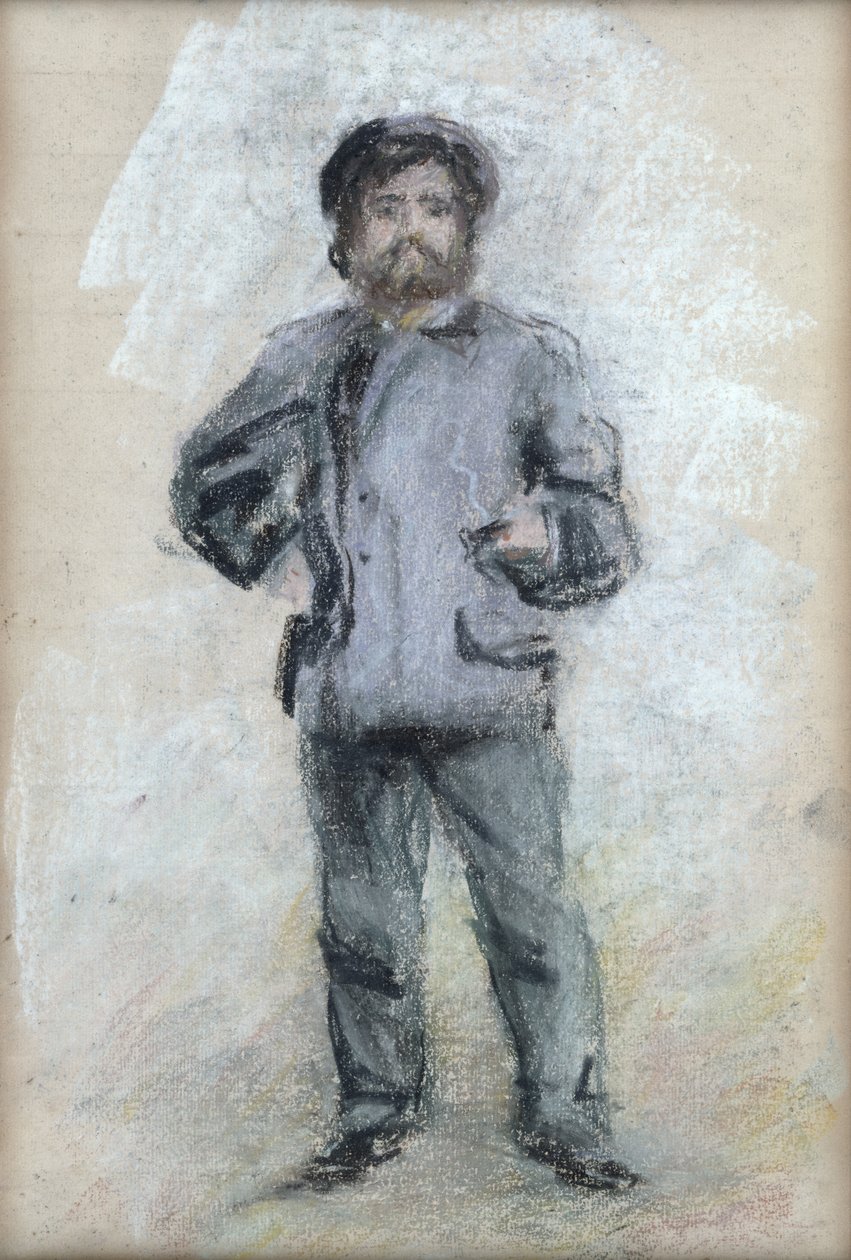 Portrét Clauda Moneta (1840-1926) stojící, 1875 (pastel na papíře) od Pierre Auguste Renoir