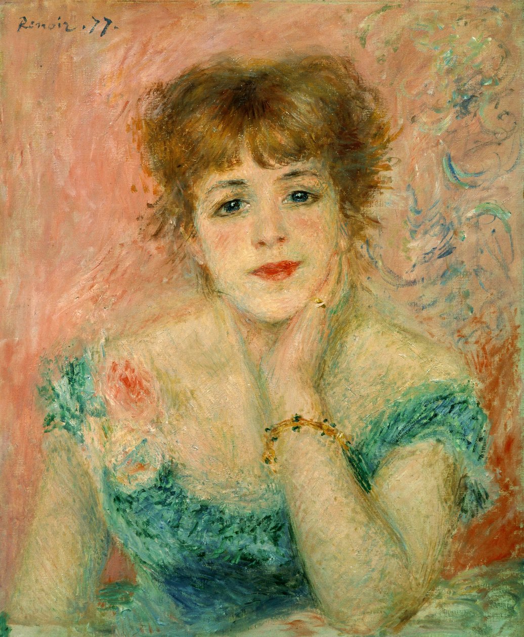 Portrét herečky Jeanne Samary, 1877 (studie) od Pierre Auguste Renoir
