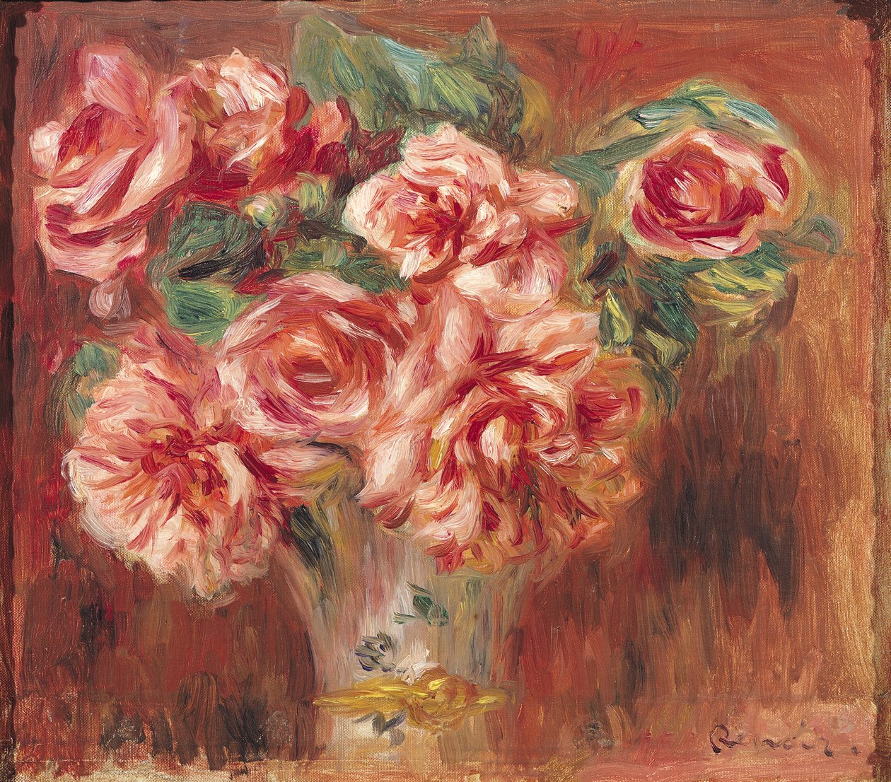 Růže ve váze, kolem roku 1890 od Pierre Auguste Renoir