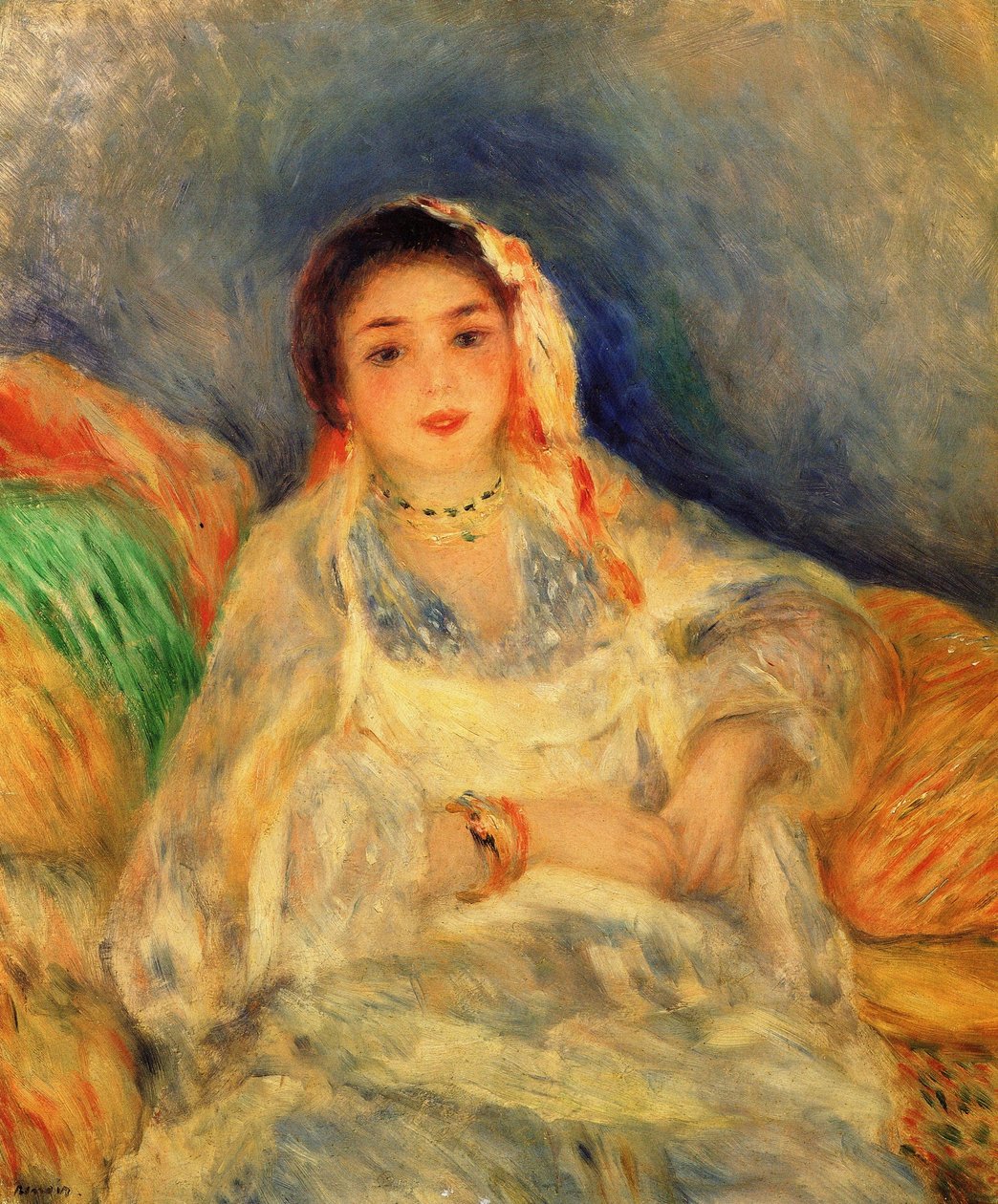 Alžírská sedící žena od Pierre Auguste Renoir